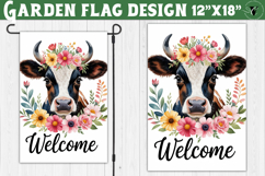 Summer Cow Garden flag | Welcome Floral Design Product Image 1
