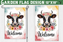 Summer Cow Garden flag | Welcome Floral Design Product Image 1
