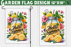 Hello Summer Garden flag | Lemon and Floral Design Product Image 1