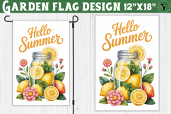 Hello Summer Garden flag | Lemon and Floral Design Product Image 1