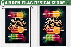 Hello Summer Garden flag | Lemon and Floral Design Product Image 1