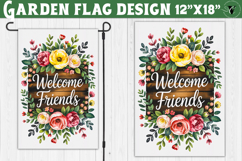 Sunflowers Garden flag | Welcome friends Floral Design Product Image 1