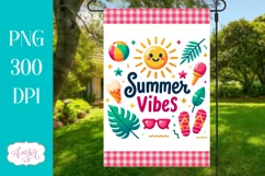 Summer Garden Flag Sublimation Design PNG, Summer vibes PNG Product Image 1