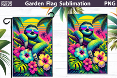 Tropical Sloth Garden Flag | Summer Sunset Product Image 1