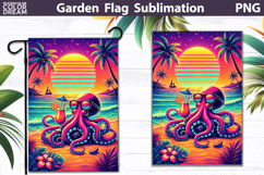 Octopus Garden Flag | Tropical Cocktail Sunset Beach Product Image 1