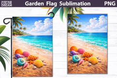 Seashell Beach Flag | Summer Coastal Sublimation Product Image 1
