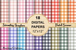 Seamless Gingham Digital Paper Bundle | Pastel Summer Product Image 1