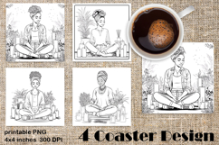 Summer girls Coaster Design |Coloring pages Product Image 1