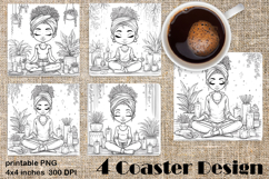 Summer girls Coaster Design |Coloring pages Product Image 1