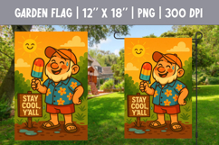 Garden Flag Sublimation | Stay Cool Summer Gnome PNG Product Image 1
