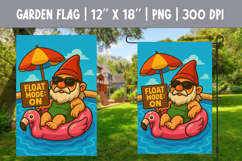 Garden Flag Sublimation | Floating Gnome Summer PNG Product Image 1