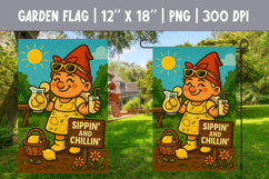 Garden Flag Sublimation | Lemonade Gnome Summer PNG Product Image 1
