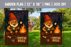 Garden Flag Sublimation | Campfire Gnome Outdoor PNG Product Image 1