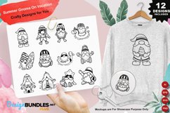 Summer Gnome On Vacation Clipart Set Product Image 1