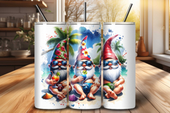 Summer Gnomes 20oz Tumbler Wrap PNG File, Sublimation Design Product Image 1