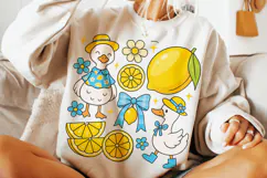 Coquette Lemon Goose Summer Png, Lemon Coquette Png, Summer Product Image 1