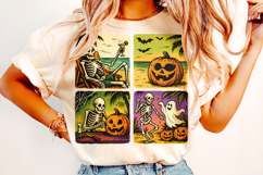 Summerween PNG, Summer Halloween PNG, Spooky PNG, Skeleton Product Image 2
