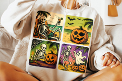 Summerween PNG, Summer Halloween PNG, Spooky PNG, Skeleton Product Image 3