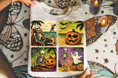 Summerween PNG, Summer Halloween PNG, Spooky PNG, Skeleton Product Image 4