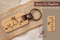 Summer Heartbeat Laser Cut Keychain SVG Product Image 1