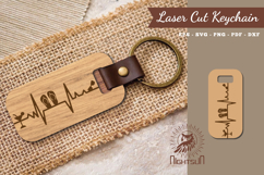 Summer Heartbeat Laser Cut Keychain SVG Product Image 1