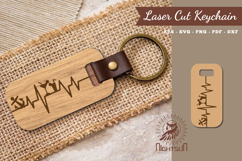Summer Heartbeat Laser Cut Keychain SVG Product Image 1