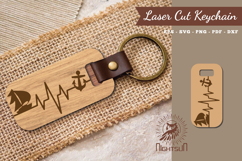 Summer Heartbeat Laser Cut Keychain SVG Product Image 1