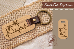 Summer Heartbeat Laser Cut Keychain SVG Product Image 1