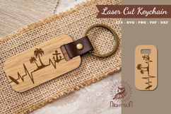Summer Heartbeat Laser Cut Keychain SVG Product Image 1