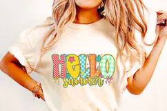 Hello Summer PNG, Preppy Summer PNG, Summer Vibes, Beach PNG Product Image 2