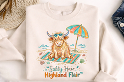 salty hair cow png, highland cow png, coastal cow design, summer cow png, cow sublimation png, beach cow design, cow lover gift, summer coastal png, highland flair png, vacation shirt png