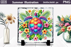 Colorful Sea Turtle Art | Tropical Sublimation Product Image 1