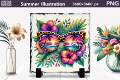 Tropical Sunset Sunglasses Art | Beach Sublimation Product Image 1