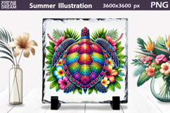 Rainbow Sea Turtle Art | Tropical Summer Sublimation Product Image 1