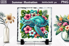 Tropical Sea Turtle Art | Beach Sublimation Product Image 1