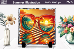Beach Sunset Sunglasses Clipart | Summer Sublimation Product Image 1