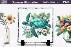 Tropical Sea Turtle Clipart | Beach Shirt Sublimation Product Image 1