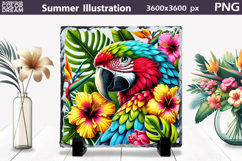 Tropical Parrot Clipart | Summer Slate Sublimation Product Image 1