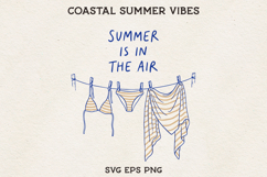 Summer Is In The Air SVG Beach Laundry Line Clipart, Coastal Product Image 1