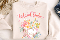 island babe png, coconut drink png, tropical summer png, coastal beach design, island sublimation, vacation shirt png, beach lover design, summer coastal png, tropical drink png, beach vacation png