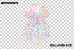 floral jellyfish png, jellyfish clipart png, ocean clipart png, hand drawn jellyfish, summer ocean clipart, marine life png, underwater clipart, sea life design, jellyfish sublimation, floral ocean png