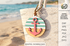Summer Keychain Laser Cut. Summer Keyring SVG Product Image 2