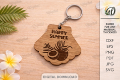 Summer Keychains Bundle Laser Cut. Summer Keyring SVG Product Image 7