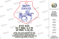 Summer Keychain Laser Cut. Summer Keyring SVG Product Image 2