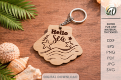 Summer Keychains Bundle Laser Cut. Summer Keyring SVG Product Image 10