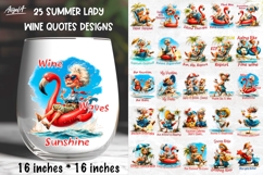 Summer vacation wine tumbler design Bundle Funny lady, quote Product Image 1