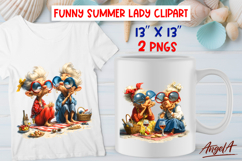 Summer vacation clipart Funny grandma Best friend Picnic PNG Product Image 1