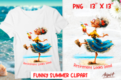Summer vacation clipart Elderly lady Funny grandma Quote PNG Product Image 1