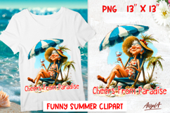 Summer vacation clipart Elderly lady Tropical Retirement PNG Product Image 1