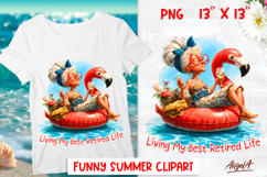 Summer vacation clipart Elderly lady Tropical Retirement PNG Product Image 1
